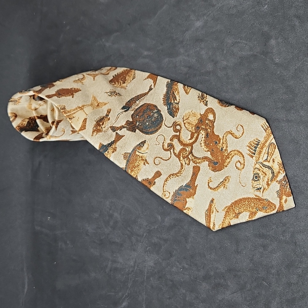 Audrey Buckner sea life silk tie